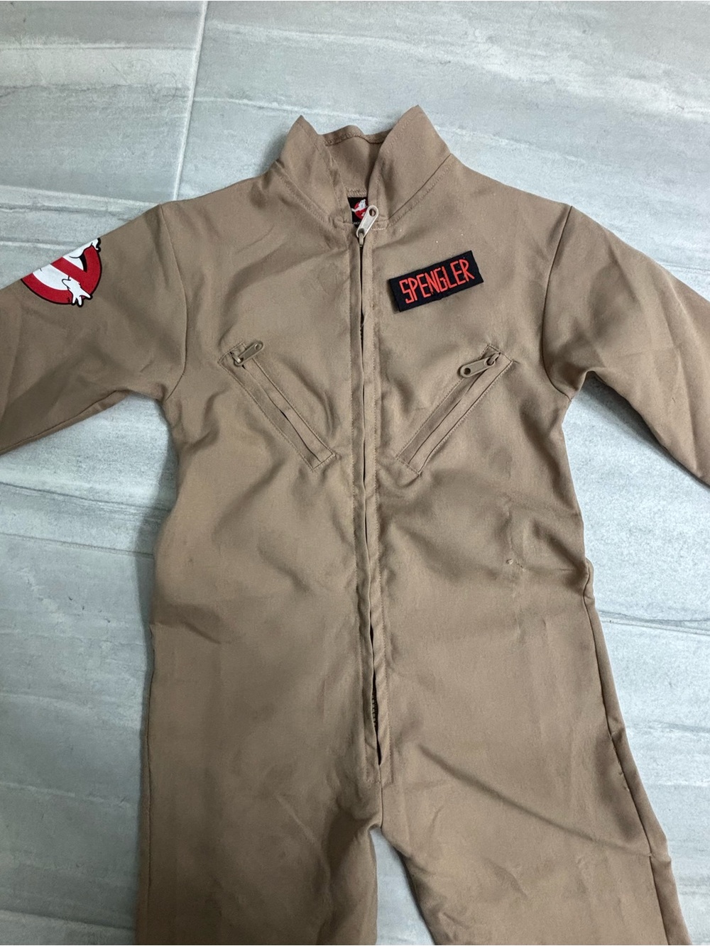 Kids Ghostbusters Tan Jumpsuit Halloween Costume, Small